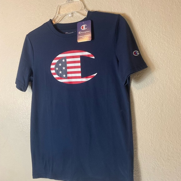 NWT Champion big boys size XL  Big Logo USA Flag T-shirt - Picture 3 of 10